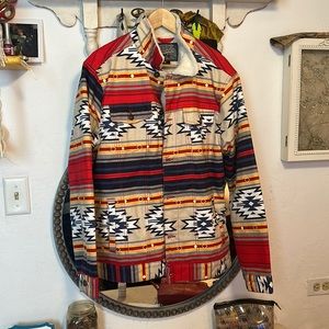 Brooklyn Cloth Navajo inspired Sherpa denim jacket